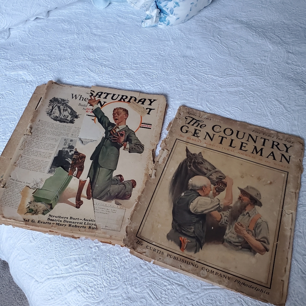 Saturday Evening Post 1927 & The Country Gentleman 1912 - Antique Magazines